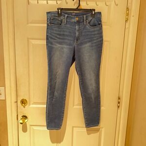 J.Crew 10" High-Rise Skinny Jeans Medium Wash Blue Denim Size 31